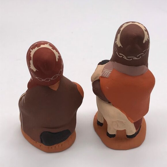 Peruvian Handmade Pottery Nativity Clay Set 8 pcs Christmas Decor (3" Tall Each) - Picture 5 of 9